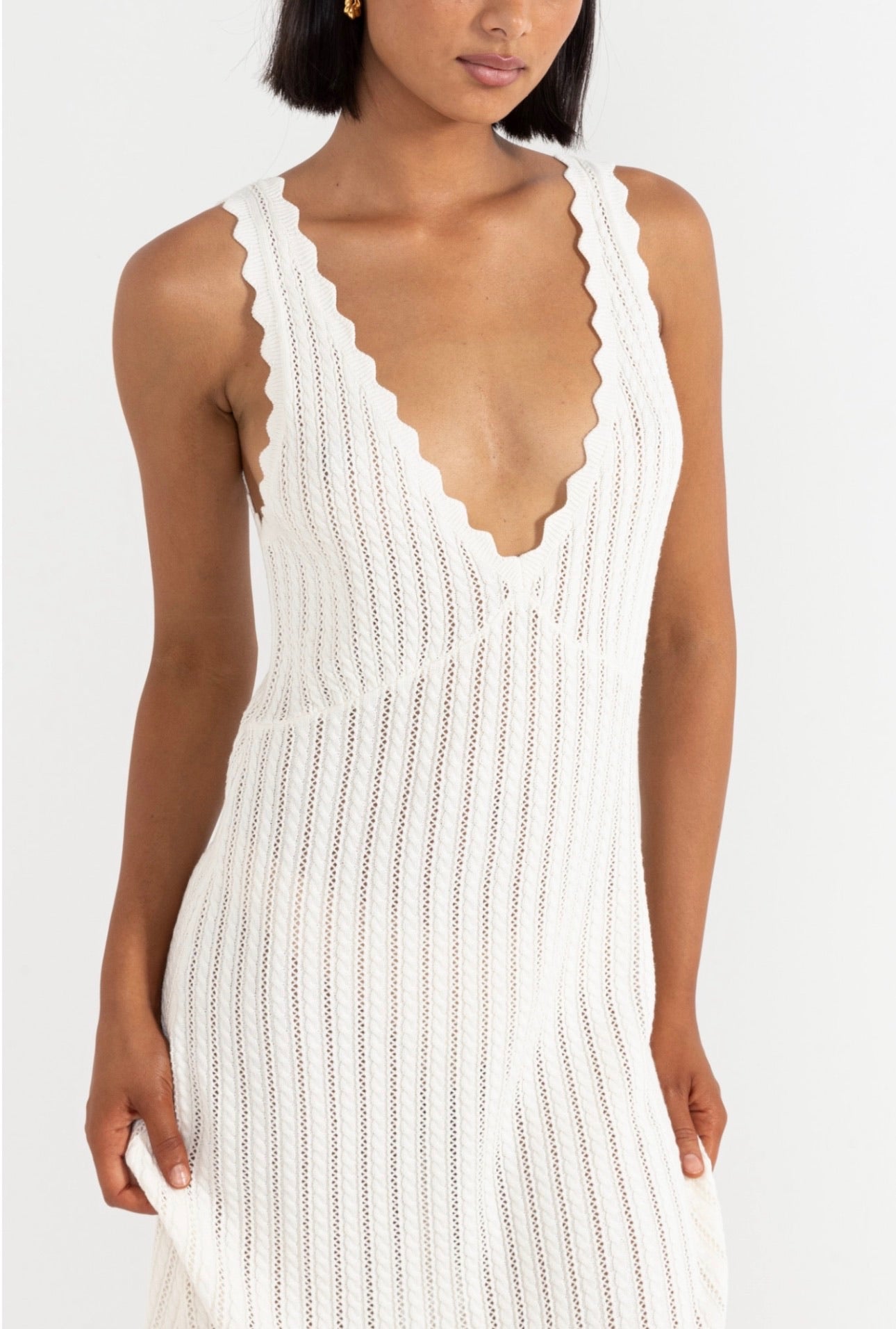 Rhythm Scallop Knit Maxi Dress