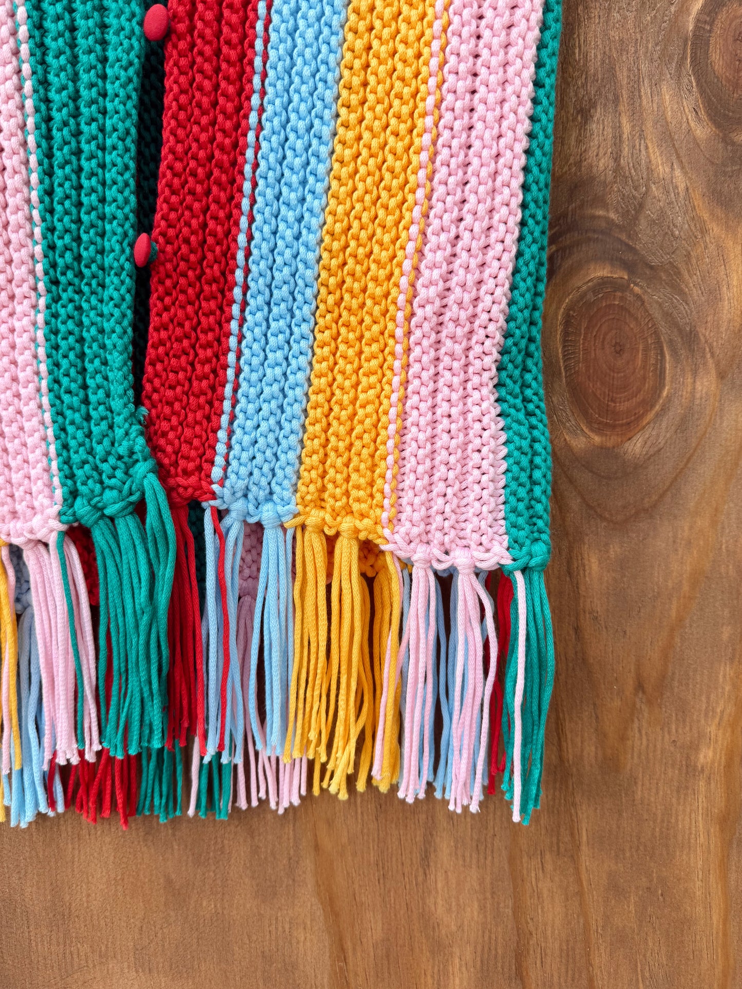 Colorful crocehet vest with fringe