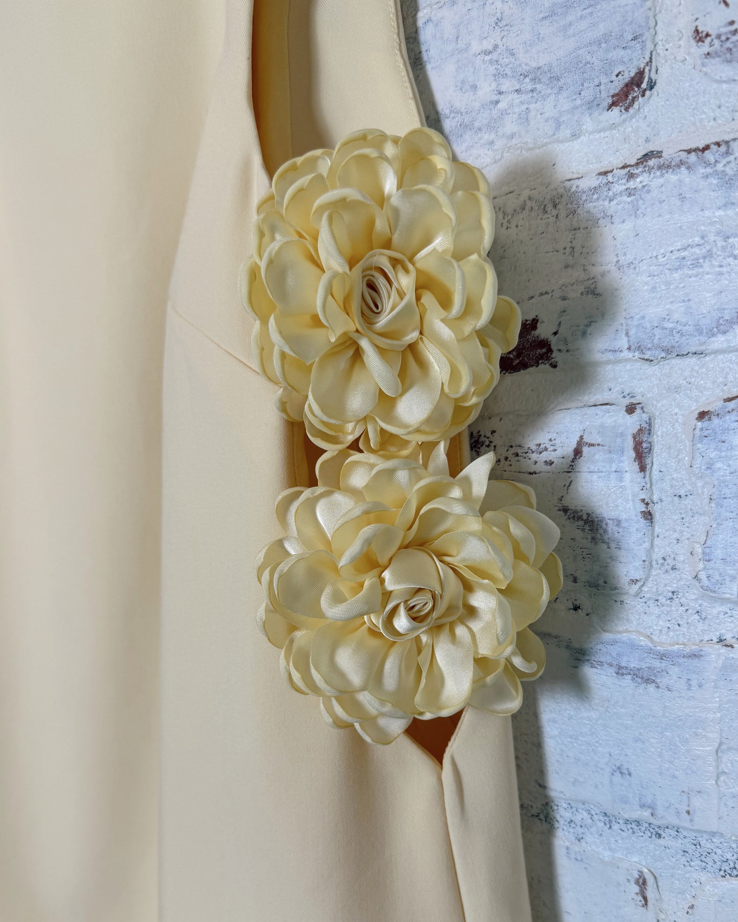 Yellow Rosets on Pale A line dress