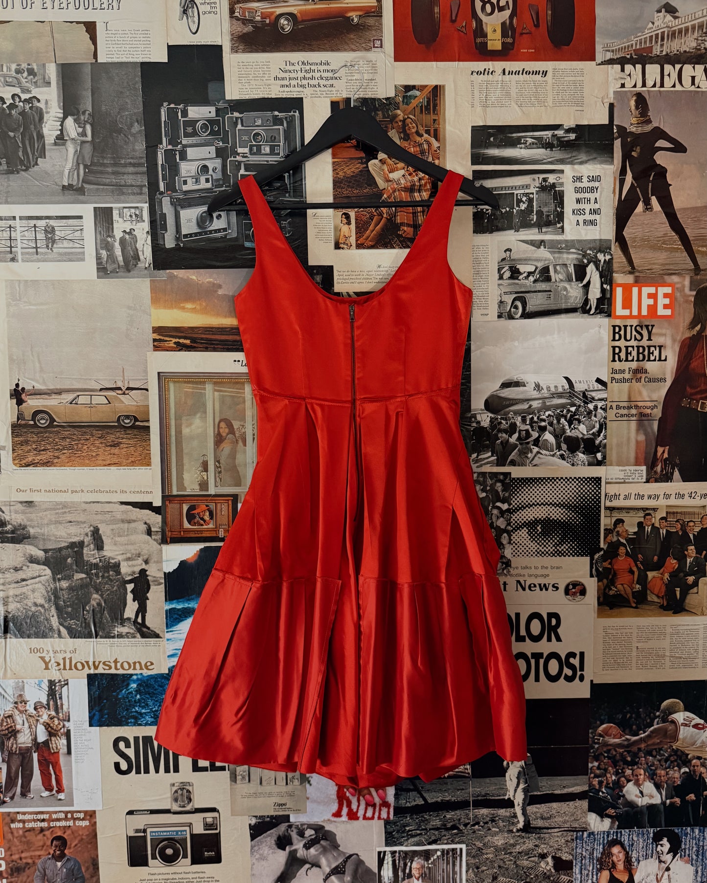 Red vintage satin Dress