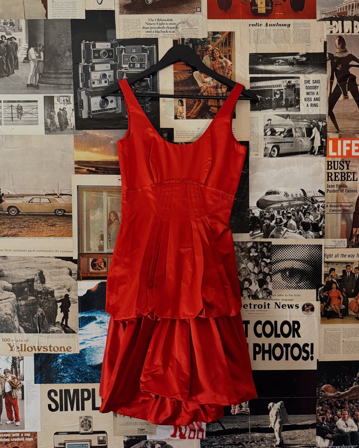 Vintage prada red satin dress