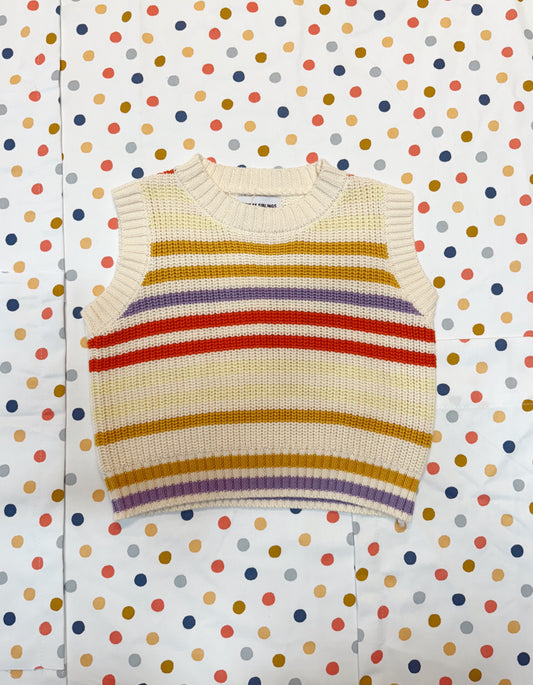 Retro Striped Knit Vest