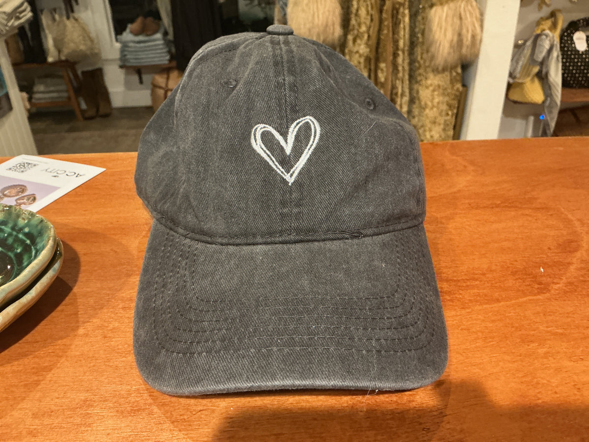 Grey Heart Cap