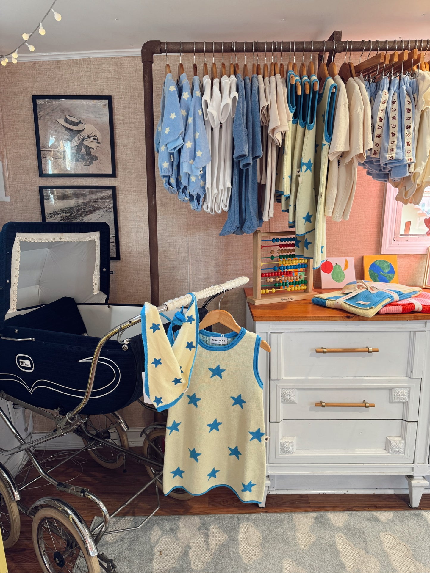 Sunday Stars Align Dress - Blue+Yellow