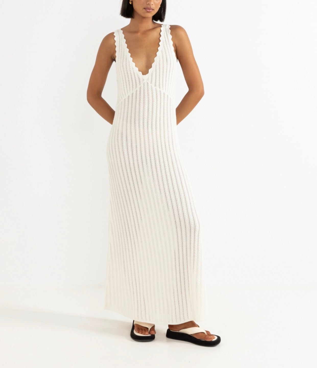 Rhythm Scallop Knit Maxi Dress