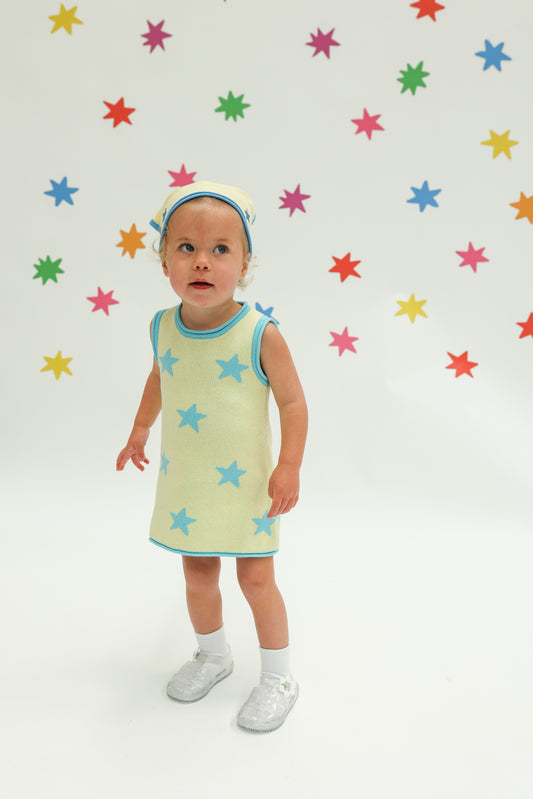 Sunday Stars Align Dress - Blue+Yellow