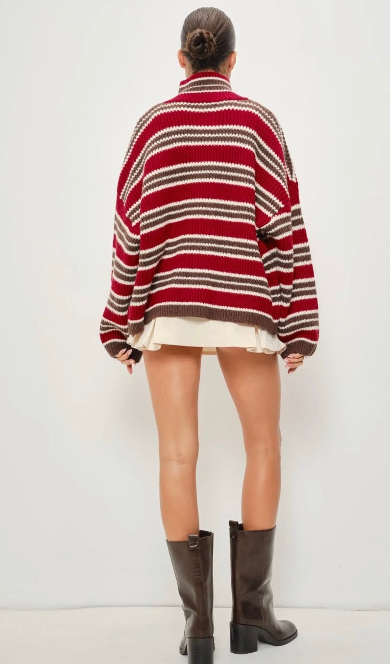 Zip Up Polo Sweater