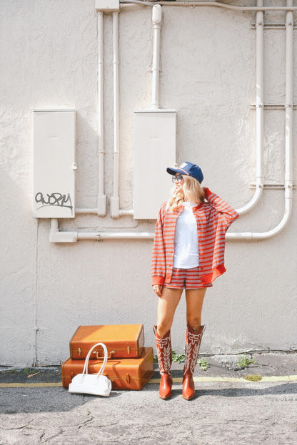 Copenhagen Stripe Button Down Jacket
