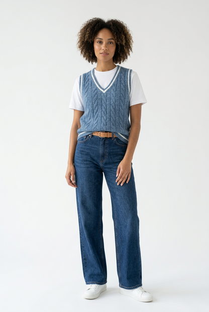 Central Park west layered tee and sweater vest