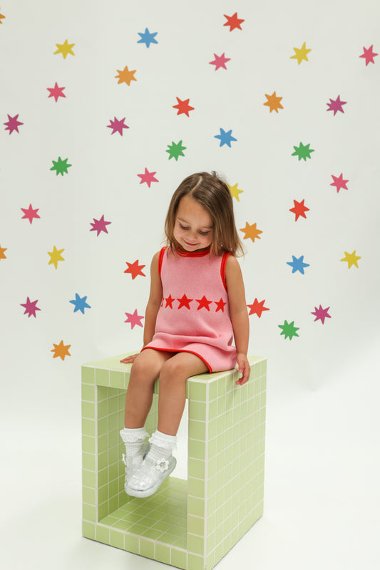Sunday Stars Align Dress - Red+Pink