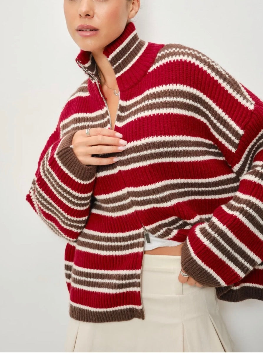 Zip Up Polo Sweater