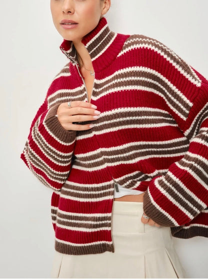 Zip Up Polo Sweater