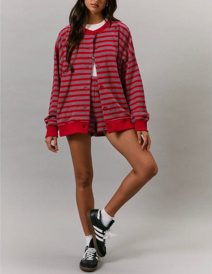 Copenhagen Stripe Button Down Jacket