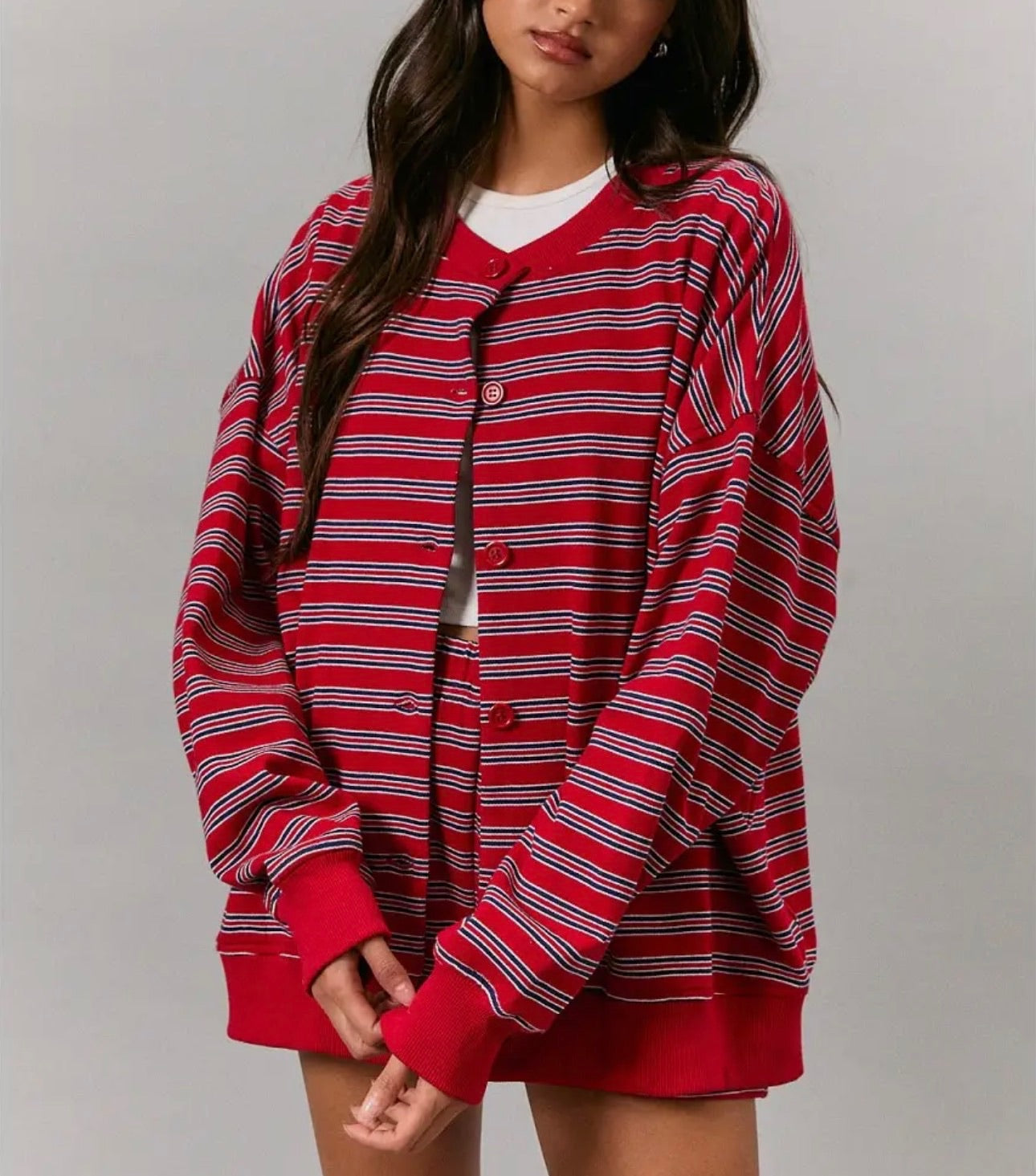 Copenhagen Stripe Button Down Jacket