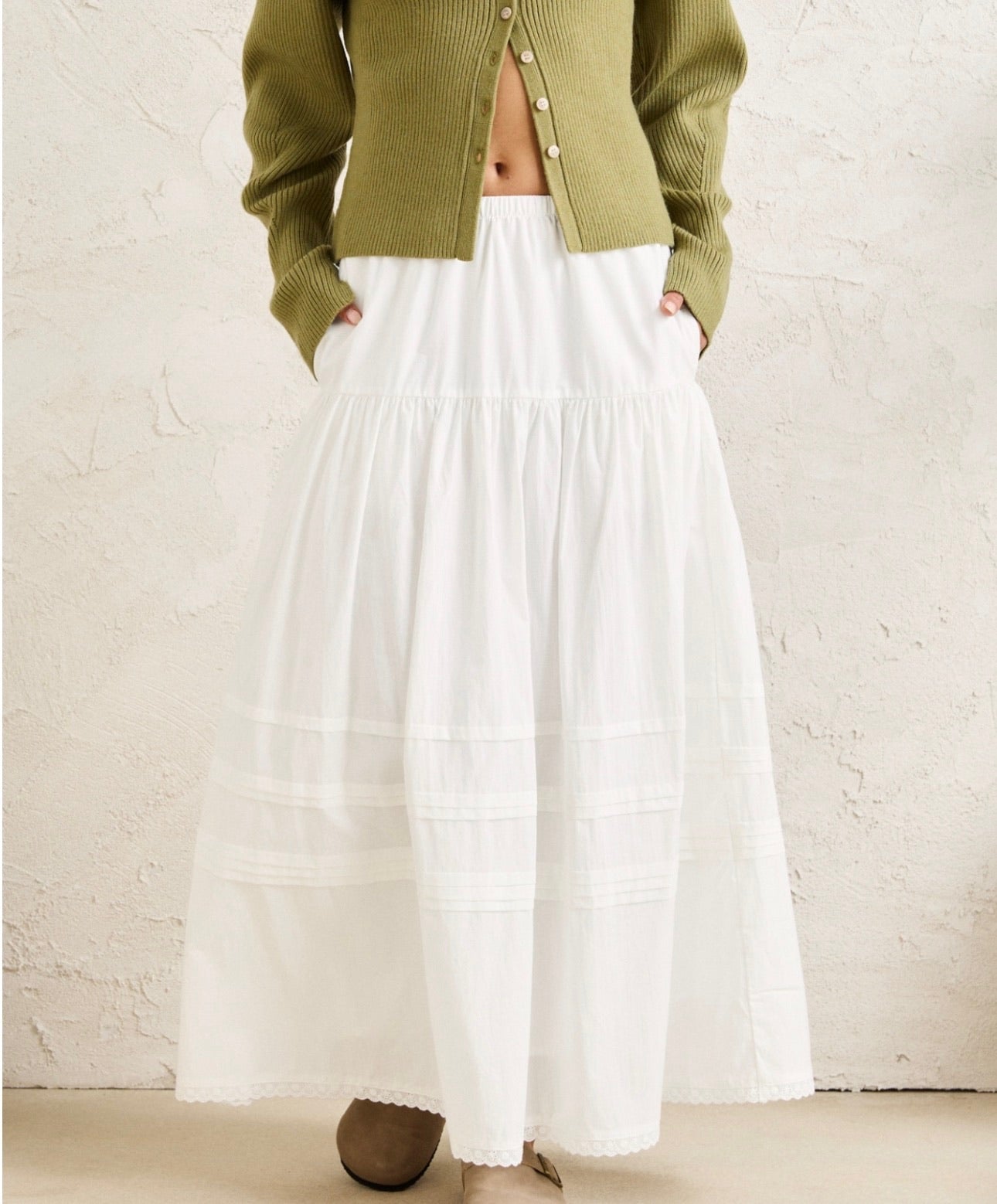 Rhythm Solene Ruffle Midi Skirt