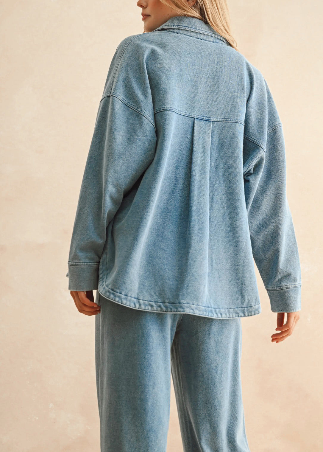 La Jolla Washed knit denim shirt Jacket
