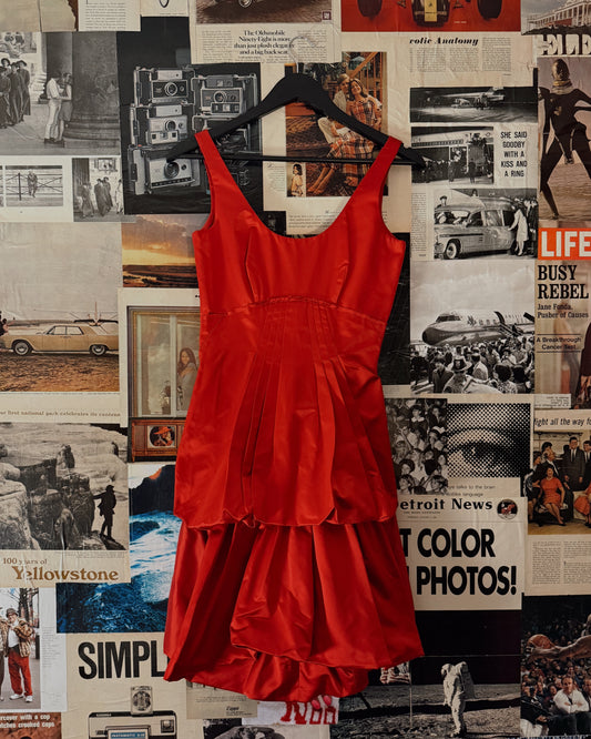 Vintage prada red satin dress 