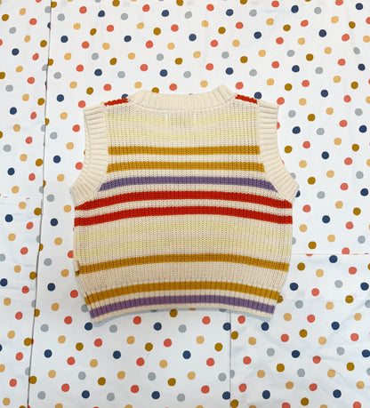 Retro Striped Knit Vest