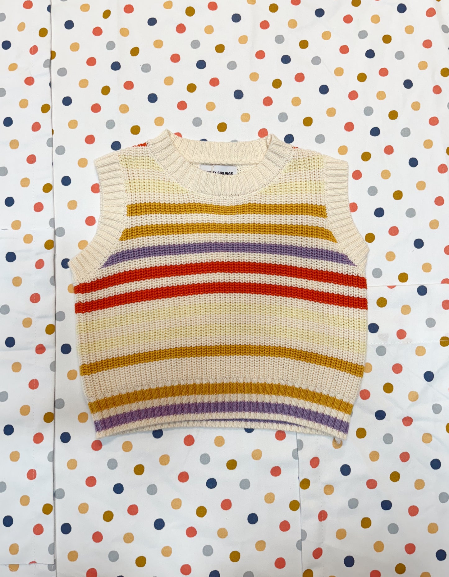 Retro Striped Knit Vest