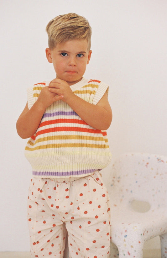 Retro Striped Knit Vest