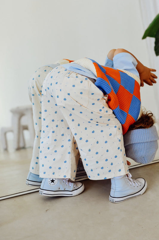 Happy Blueberry Wide-Leg Pants